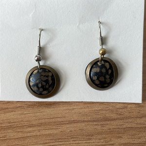 Black and Gold Circular Earrings